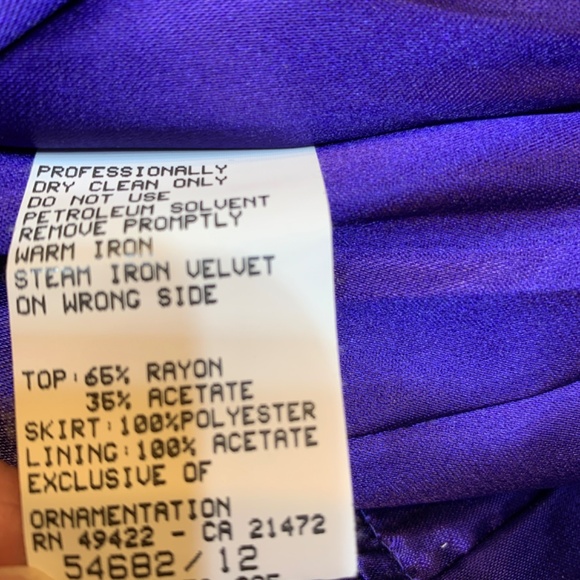Vintage Jessica McClintock Corset Gown Size 8 Purple Velvet Taffeta Prom Goth - Picture 13 of 16